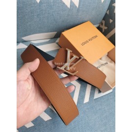 Lv New Brown Cowhide Letter Buckle 40mm Belts