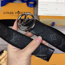 Lv New Monogram Canvas Cowhide Letter Buckle 40mm Belts For Men