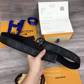 Lv New Monogram Canvas Cowhide Letter Buckle 40mm Belts For Men