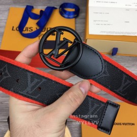 Lv New Monogram Canvas Cowhide Letter Buckle 40mm Belts For Men Orange