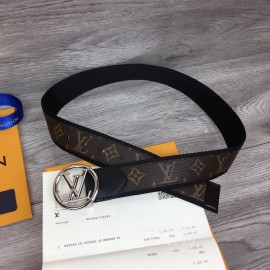 Lv New Monogram Canvas Cowhide Letter Buckle 40mm Belts For Men Black