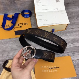 Lv New Monogram Canvas Cowhide Letter Buckle 40mm Belts For Men Black