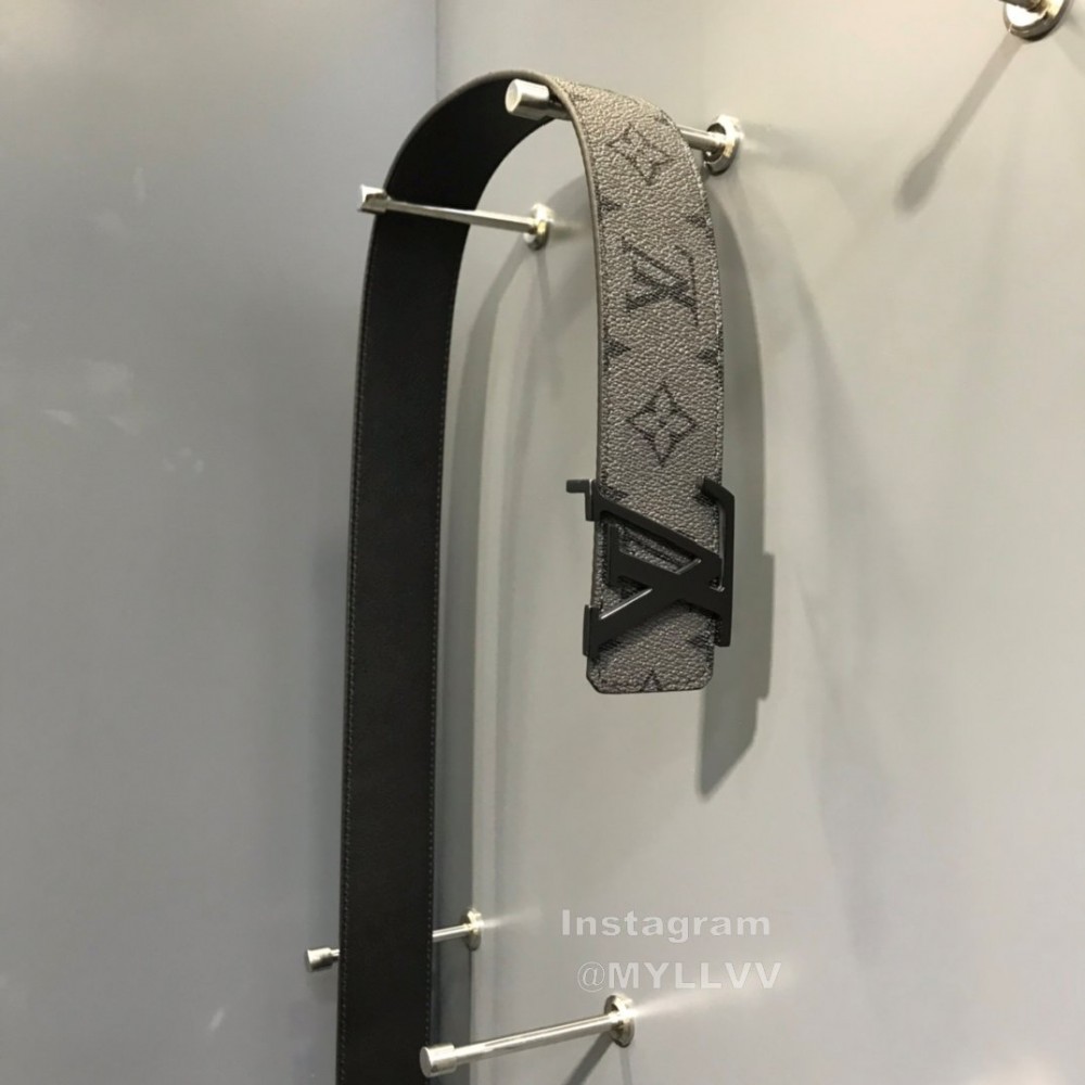 Lv Monogram Canvas Cowhide Black Letter Buckle 40mm Double Sided Belts