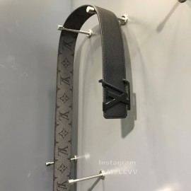 Lv Monogram Canvas Cowhide Black Letter Buckle 40mm Double Sided Belts