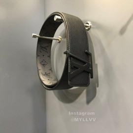Lv Monogram Canvas Cowhide Black Letter Buckle 40mm Double Sided Belts