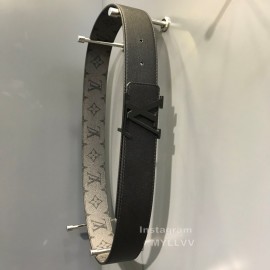 Lv Monogram Canvas Cowhide Black Letter Buckle 40mm Double Sided Belts