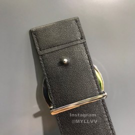 Lv Gray Monogram Canvas Cowhide Letter Buckle 40mm Double Sided Belts