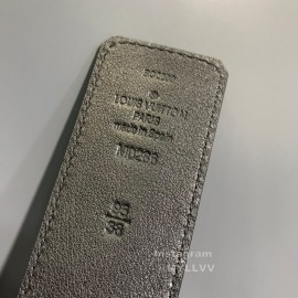 Lv Gray Monogram Canvas Cowhide Letter Buckle 40mm Double Sided Belts