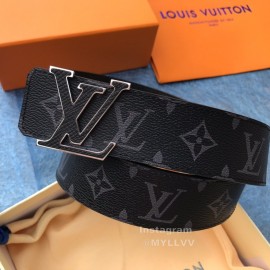 Lv Monogram Canvas Cowhide Letter Buckle 40mm Belts For Men Black