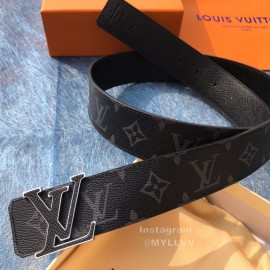 Lv Monogram Canvas Cowhide Letter Buckle 40mm Belts For Men Black