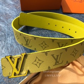 Lv Monogram Canvas Cowhide Letter Buckle 40mm Belts For Men Yellow