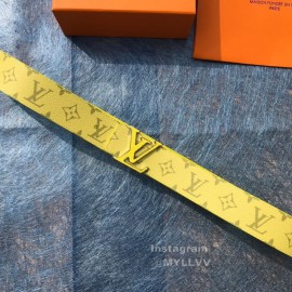 Lv Monogram Canvas Cowhide Letter Buckle 40mm Belts For Men Yellow