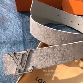 Lv Monogram Canvas Cowhide Letter Buckle 40mm Belts For Men White
