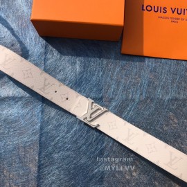 Lv Monogram Canvas Cowhide Letter Buckle 40mm Belts For Men White