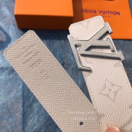 Lv Monogram Canvas Cowhide Letter Buckle 40mm Belts For Men White