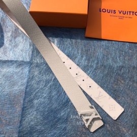 Lv Monogram Canvas Cowhide Letter Buckle 40mm Belts For Men White