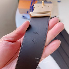 Lv Double Sided Embossed Cowhide Gold Letter Buckle 40mm Belts