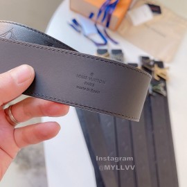 Lv Double Sided Embossed Cowhide Gold Letter Buckle 40mm Belts