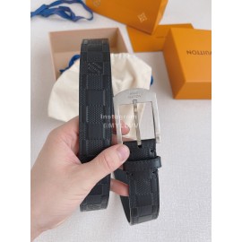 Lv Damier Infini Calf Leather Silver Pin Buckle 35mm Belts