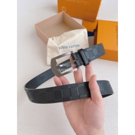 Lv Damier Infini Calf Leather Gun Color Pin Buckle 35mm Belts