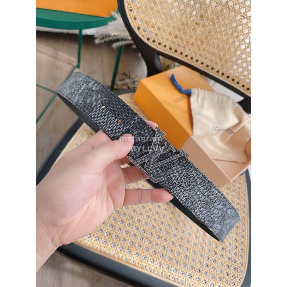 Lv Damier Canvas Calf Leather Letter Buckle 35mm Belts