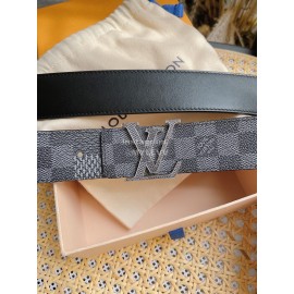 Lv Damier Canvas Calf Leather Letter Buckle 35mm Belts