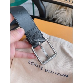 Lv Black Damier Infini Calf Leather Silver Pin Buckle 35mm Belts