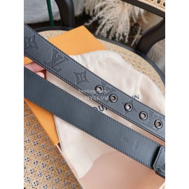 Lv Black Damier Infini Calf Leather Silver Pin Buckle 35mm Belts