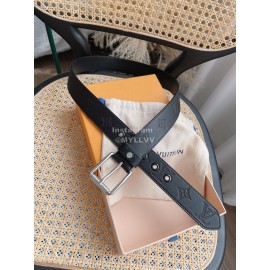 Lv Black Damier Infini Calf Leather Silver Pin Buckle 35mm Belts