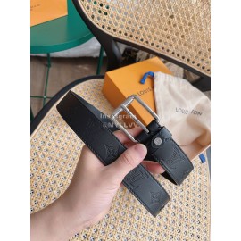 Lv Black Damier Infini Calf Leather Silver Pin Buckle 35mm Belts