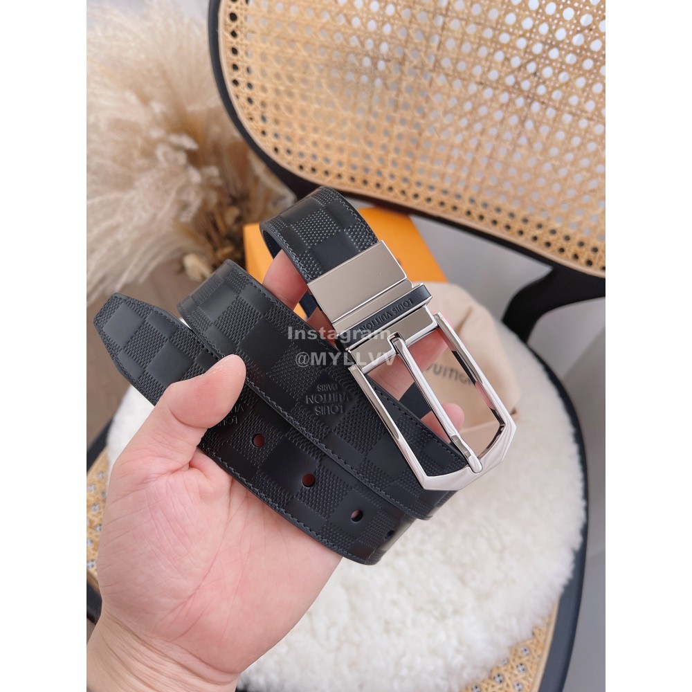 Lv Damier Canvas Calf Leather Pin Buckle 35mm Belts