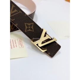 Lv Monogram Canvas Calf Leather Letter Buckle 30mm Belts For Women Pink