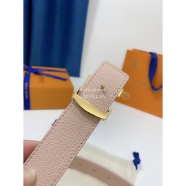 Lv Monogram Canvas Calf Leather Letter Buckle 30mm Belts For Women Pink