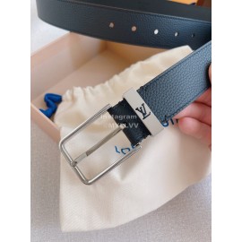 Lv Soft Double Side Calf Leather Silver Pin Buckle 35mm Belts 