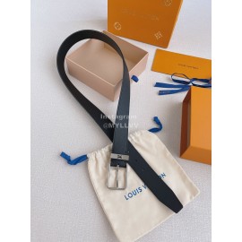 Lv Soft Double Side Calf Leather Silver Pin Buckle 35mm Belts 