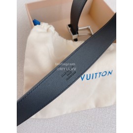 Lv Soft Double Side Calf Leather Silver Pin Buckle 35mm Belts 