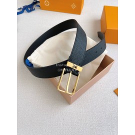 Lv Soft Double Side Calf Leather Gold Pin Buckle 35mm Belts 