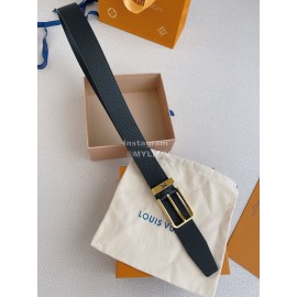 Lv Soft Double Side Calf Leather Gold Pin Buckle 35mm Belts 