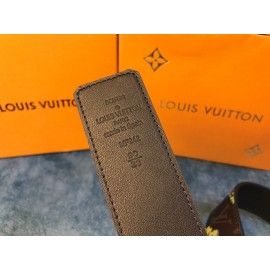 Lv Monogram Canvas Calf Leather Silver Letter Buckle 40mm Belts 