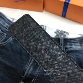 Lv Monogram Canvas Calf Leather Letter Buckle 40mm Belts Black