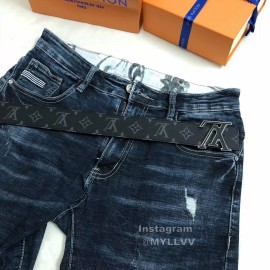 Lv Monogram Canvas Calf Leather Letter Buckle 40mm Belts Black