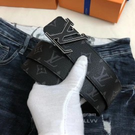 Lv Monogram Canvas Calf Leather Letter Buckle 40mm Belts Black