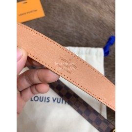 Lv Damier Canvas Calf Leather Pin Buckle 25mm Belts For Women Coffee