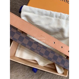 Lv Damier Canvas Calf Leather Pin Buckle 25mm Belts For Women Coffee