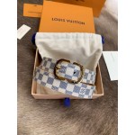 Lv Damier Canvas Calf Leather Pin Buckle 25mm Belts For Women White