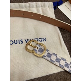 Lv Damier Canvas Calf Leather Pin Buckle 25mm Belts For Women White