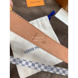 Lv Damier Canvas Calf Leather Pin Buckle 25mm Belts For Women White