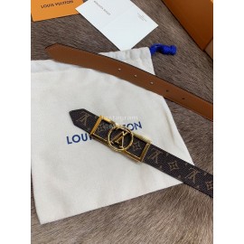 Lv Monogram Canvas Calf Leather Letter Buckle 25mm Belts For Women Coffee