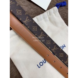 Lv Monogram Canvas Calf Leather Letter Buckle 25mm Belts For Women Coffee
