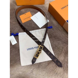 Lv Monogram Canvas Calf Leather Letter Buckle 25mm Belts For Women Coffee